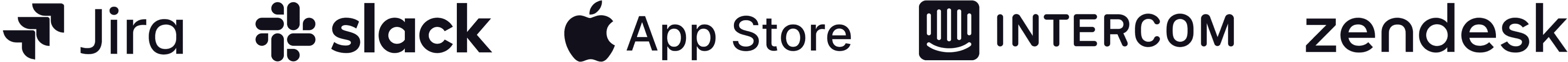 Jira, Slack, IOS App Store, Intercom, Zendesk
